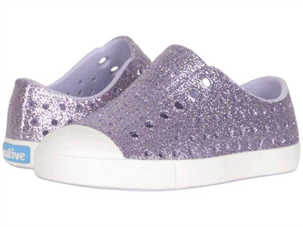 NEW NATIVE girl's jefferson bling glitter shoes in lavebder